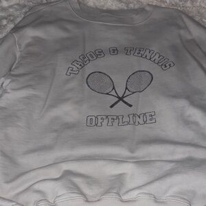 Aerie White Tacos & Tennis Sweatshirt